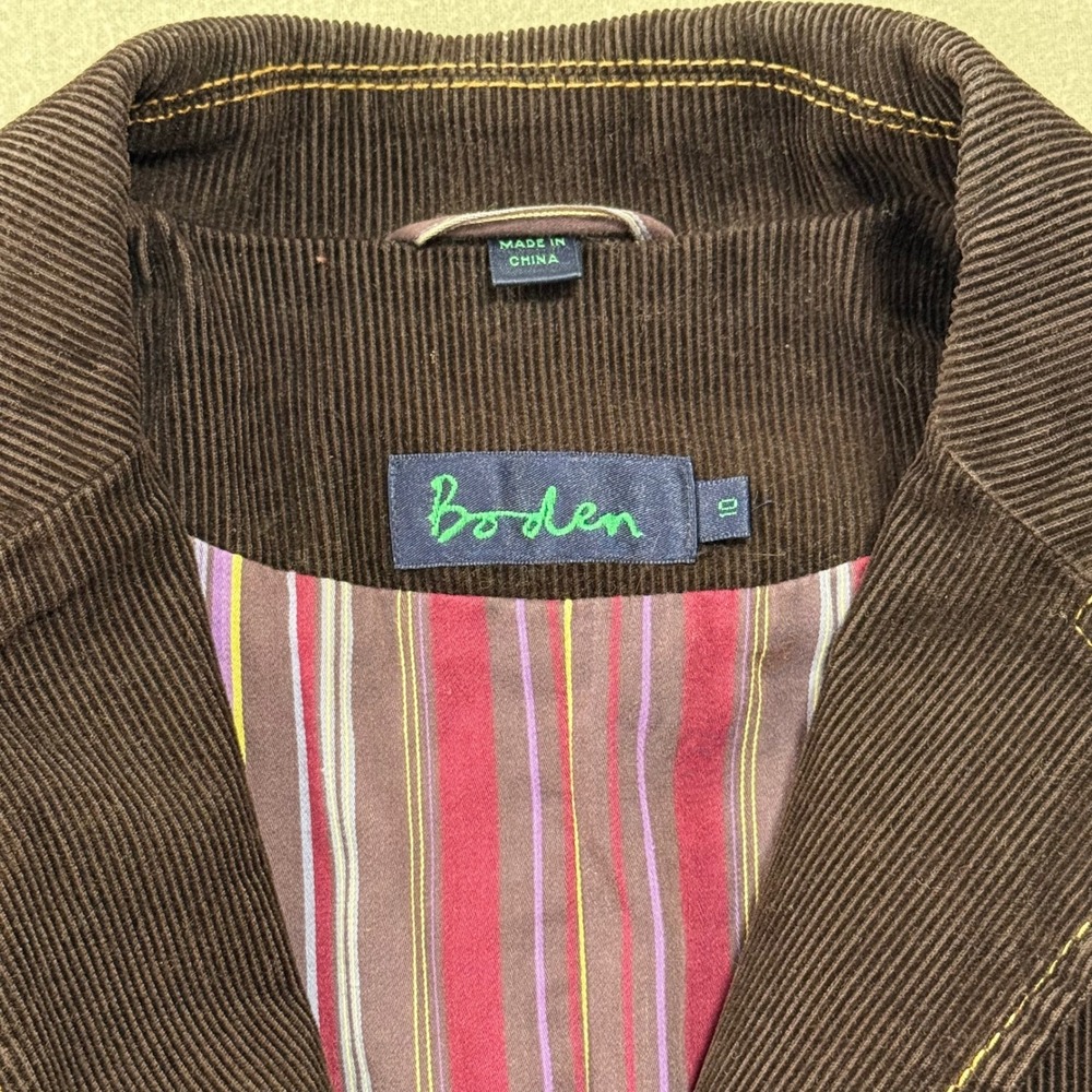 Boden Tailored Corduroy Cotton Preppy Blazer Jacket Women Size 10 - Picture 6 of 13